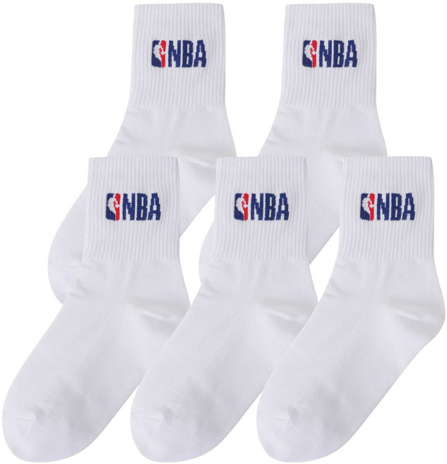 NBA 兒童Logo中筒襪5雙