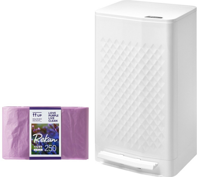 리캔 종량제 무소음 기저귀 쓰레기통 리필봉투, 화이트, 21L