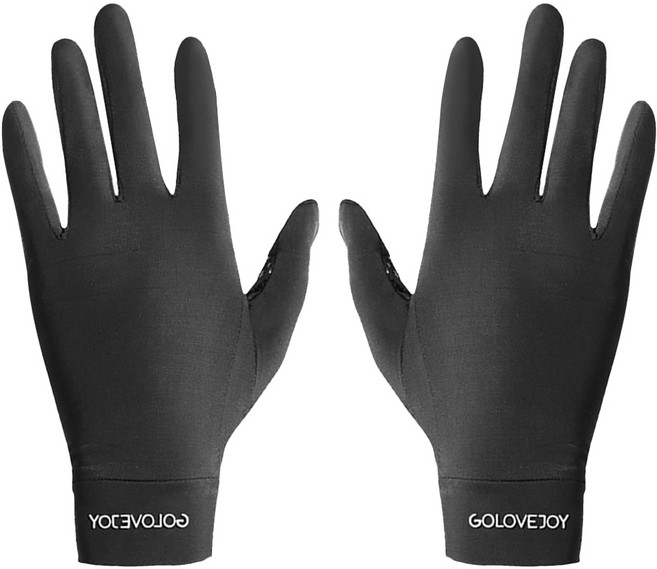 GOLOV.EJOy 冰絲涼感 指尖開口防曬機車手套/透氣防滑防紫外線自行車手套 UPF50+, 科技黑