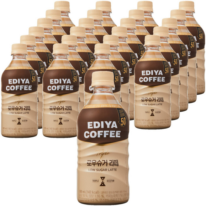 이디야 트리플 로우슈거 라떼, 24개, 500ml