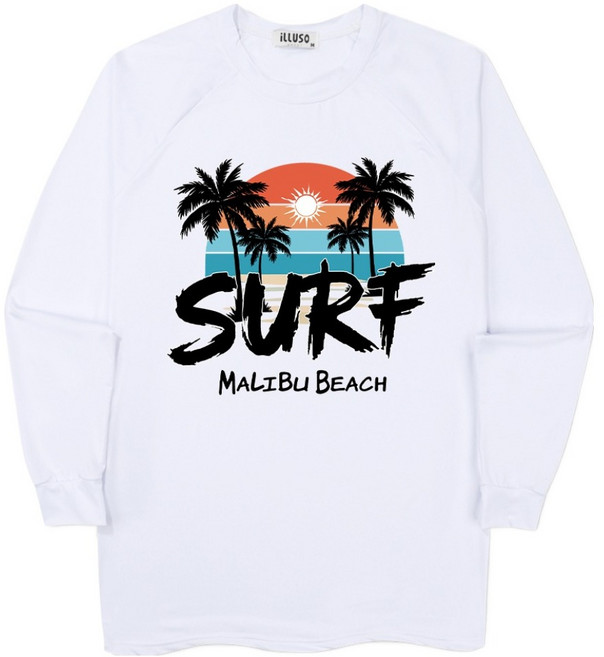 일루소 말리브비치 오버핏 래쉬가드 긴팔 티셔츠