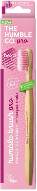 험블브러쉬 프로 헥사테크 스파이럴 대나무 칫솔 핑크, 1개입, 1개 - 쿠팡