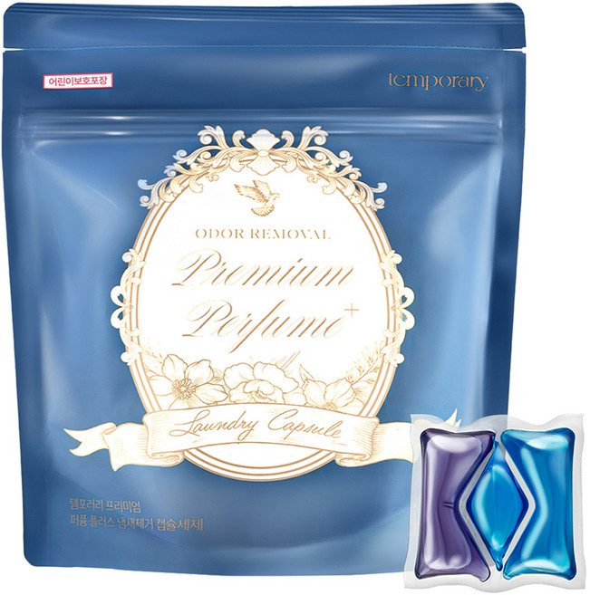 템포러리 프리미엄 퍼퓸 플러스 냄새제거 캡슐세제, 40개입, 9g, 1개