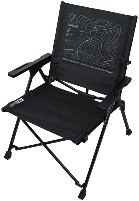 KZM 曲線低座折疊椅, 黑色, 1個