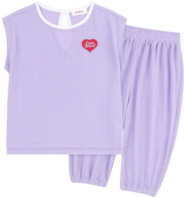 케어베어 하트 오버핏 조거 시원한 아쿠아 상하복 세트