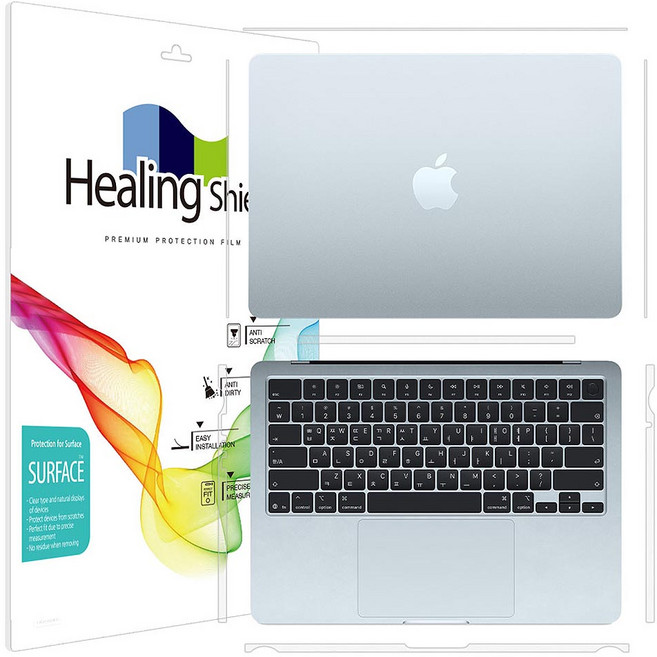 힐링쉴드 맥북에어13 M4 M5 무광 측면테두리 보호필름 2p 세트, 1세트