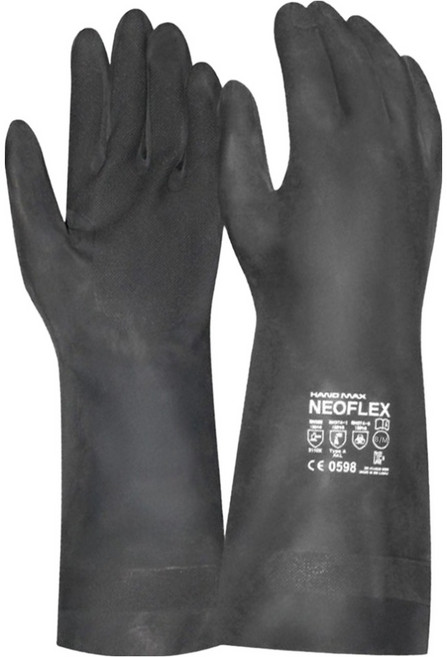 핸드맥스 네오플렉스 네오프렌 안감면코팅 장갑 양손착용 L, 블랙, 1세트