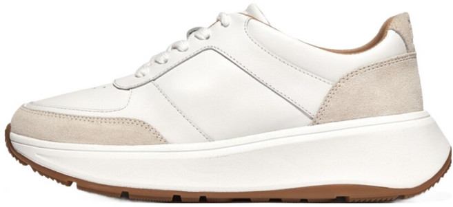 fitflop 女款 F-Mode 皮革麂皮厚底運動鞋