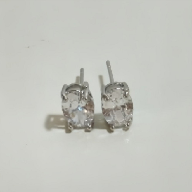 ENCLAIR 女款18k包白金CZ耳釘