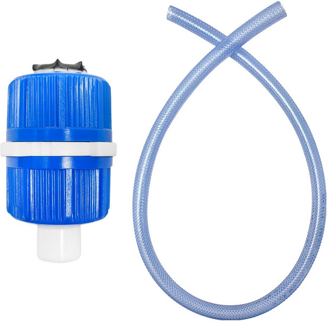 월드크린 백편사호스 16mm x 1m + 호스커넥터 블루캡 세트, 혼합색상, 1세트