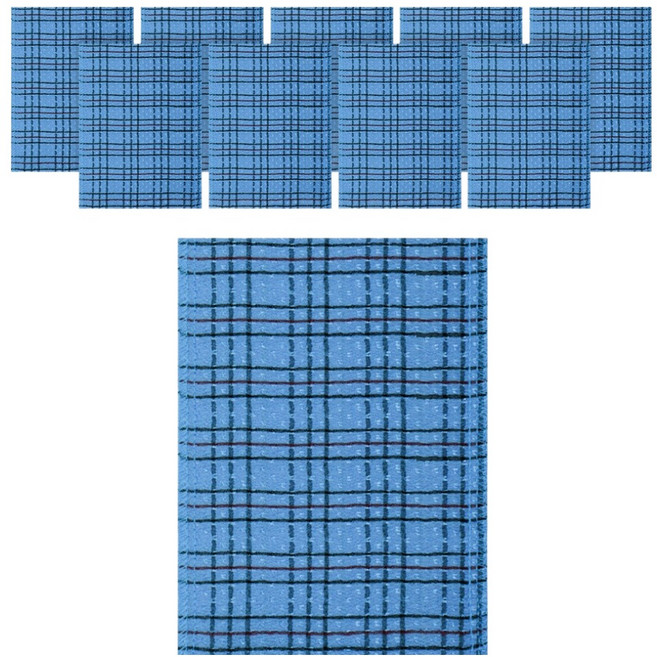 송월타월 샤보렌 체크 때밀이, 블루, 10개, 1개입