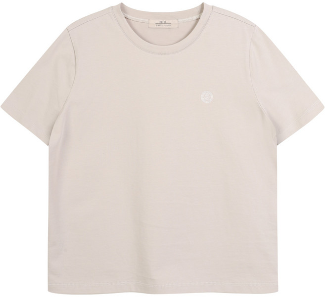 플라스틱아일랜드 여성용 실켓터치 자수포인트 면 티셔츠 PR7CH363