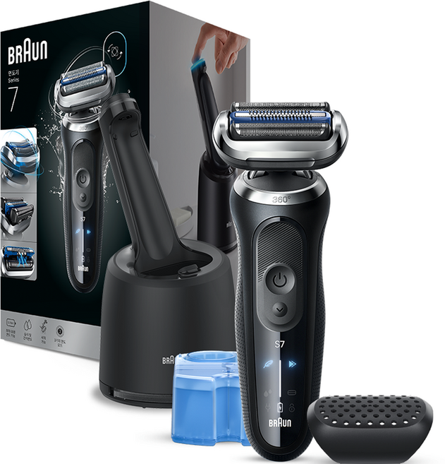BRAUN 시리즈 7 스킨쉴드 전기면도기, 블랙, 73-N80000cc