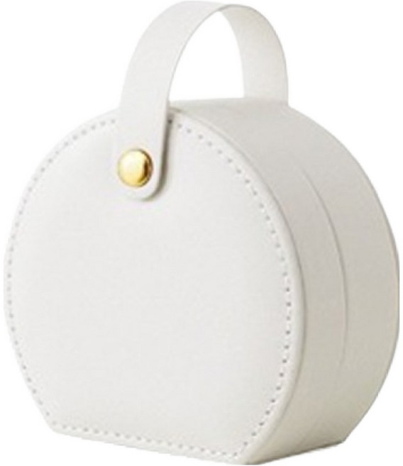 호랑나비 손잡이 포인트 휴대용 미니 악세사리 보관함, 화이트, 1개