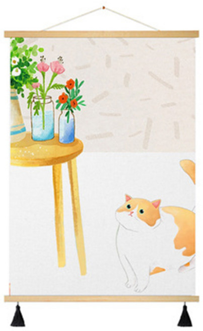 부트핏 감성 패브릭 배전함 가리개 벽걸이 그림 포스터, 2