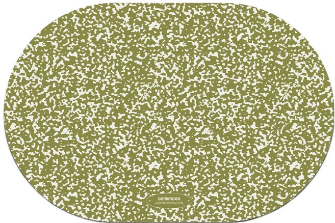 데미무드 도미토리 타원형 규조토 발매트, 테라조 올리브