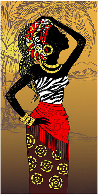 부트핏 아프리카 원주민 패브릭 벽걸이 그림, 타입5