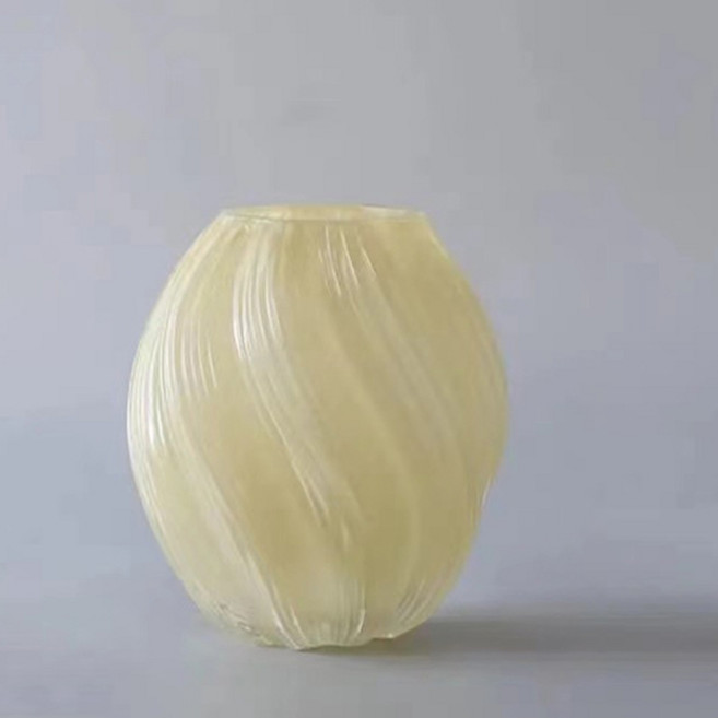 선빛 로덴 웨이브 인테리어 감성 오브제 꽃병, 옐로우