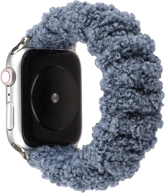 우먼스9999 뽀글이 스크런치 스트랩, 딥블루, 1개