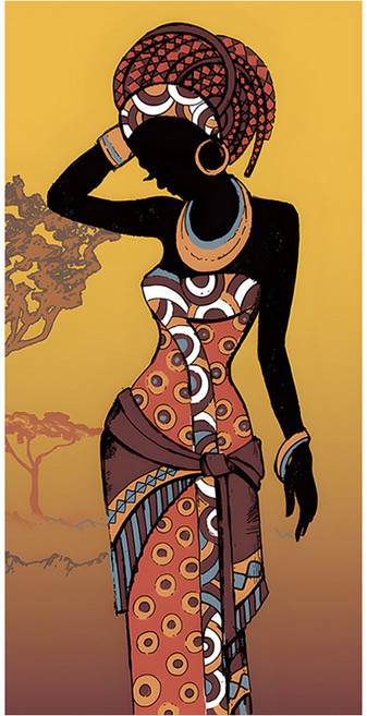 부트핏 아프리카 원주민 패브릭 벽걸이 그림, 타입7