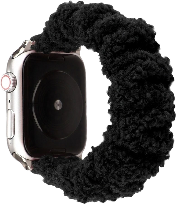 우먼스9999 뽀글이 스크런치 스트랩, 블랙, 1개