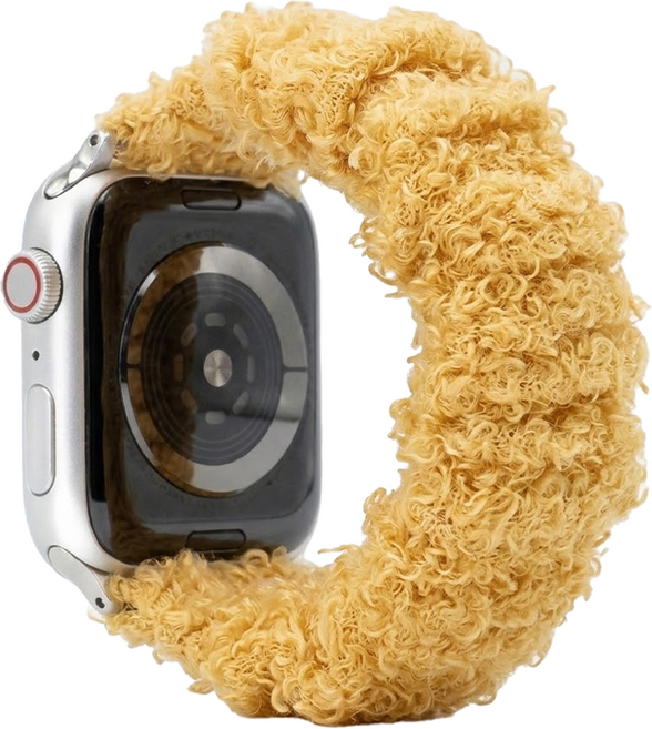 우먼스9999 뽀글이 스크런치 스트랩, 머스타드옐로우, 1개