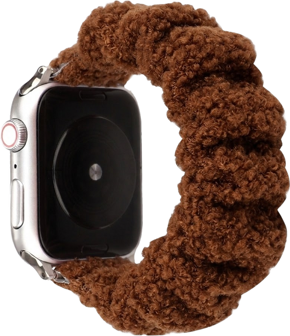 우먼스9999 뽀글이 스크런치 스트랩, 브릭브라운, 1개