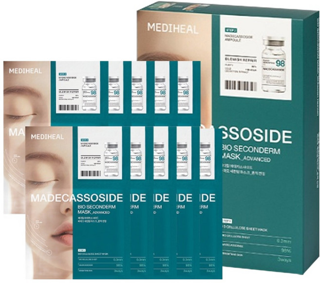 메디힐 마데카소사이드 바이오 세컨덤 마스크 진정, 1개, 10개입