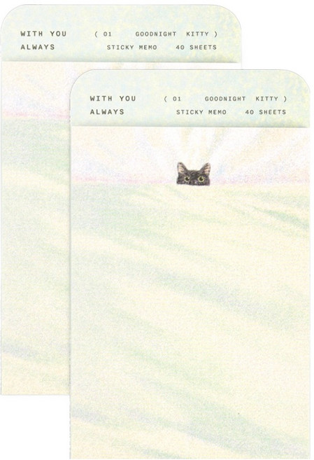 대시앤도트 위드 유 올웨이즈 스티키 메모, 01 굿나잇 키티, 40개입, 2개
