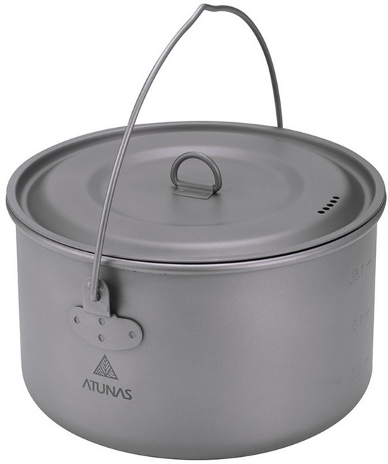 ATUNAS 歐都納 單層鈦折疊U型提手吊鍋 1950ml A2KTCC04N, 1個