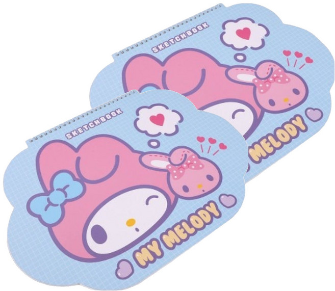산리오 캐릭터즈 모양 스케치북 마이멜로디, 33 x 23 cm, 15매, 2개