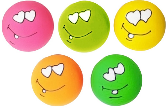 티티펫 강아지 만득이 삑삑이 라텍스볼 장난감, 랜덤발송, 5개