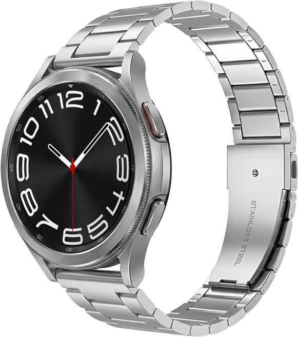 우먼스9999 갤럭시워치 호환 라이트 메탈 스트랩 20mm, 실버, 1개