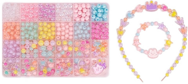 제너럴케이 팔찌 목걸이 만들기 비즈 공예 DIY 세트, 오로라 드림, 1세트