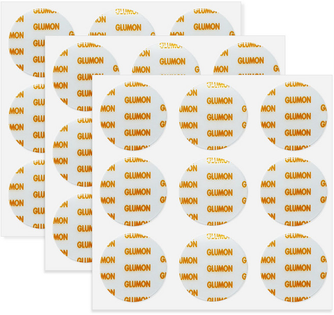 글루몬 초강력 실리콘 투명 클리어 겔 원형 양면테이프 25mm 9p, 3개