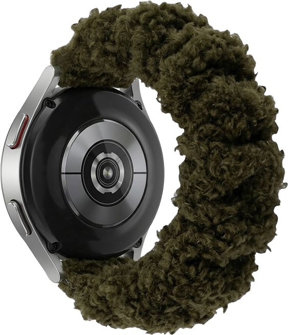 우먼스9999 갤럭시워치 호환 뽀글이 스크런치 밴드 20mm, 딥그린, 1개