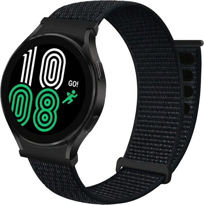 우먼스9999 갤럭시워치 호환 날개형 스포츠루프 스트랩 20mm, 다크블랙