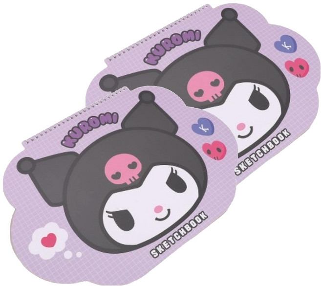 산리오 캐릭터즈 모양 스케치북 쿠로미, 33 x 23 cm, 15매, 2개