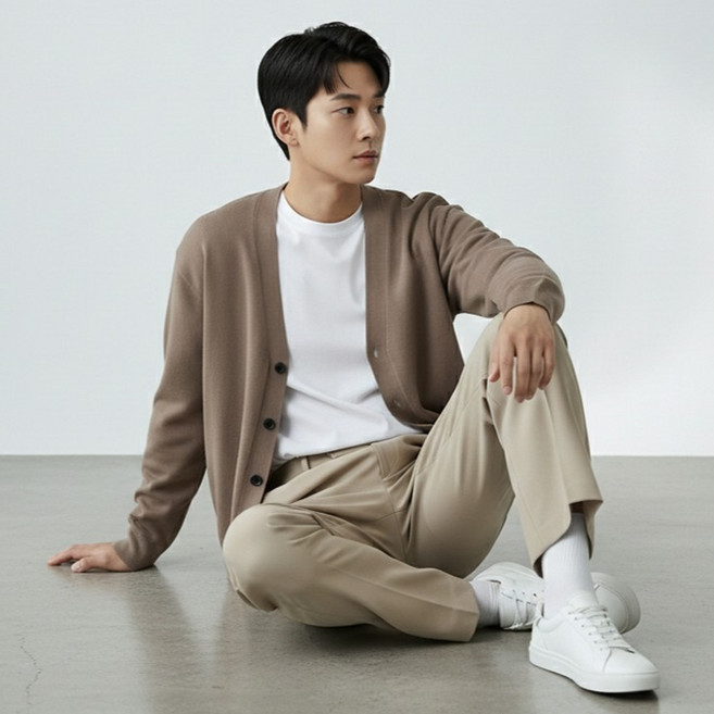 레이먼 남성용 러드 브이넥 가디건