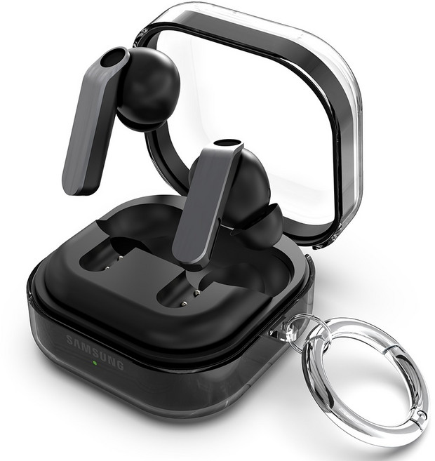 아이엠듀 갤럭시 버즈4 프로 실리콘 케이스 + 키링 세트, 1세트, 투명