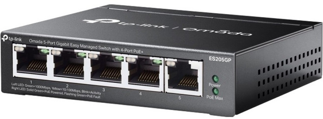 티피링크 5포트 4 x PoE + 포트 기가비트 이지매니지드 스위칭허브, 1개, ES205GP