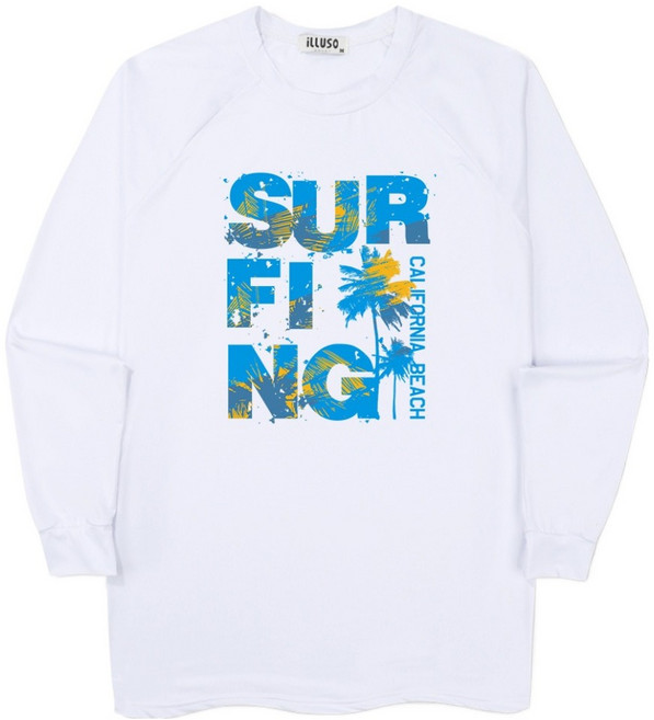 일루소 서핑비치 오버핏 래쉬가드 긴팔 티셔츠
