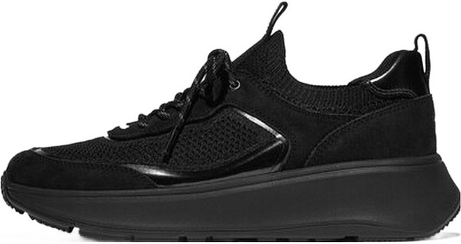 fitflop 女款 F-Mode 麂皮針織厚底綁帶套入式運動鞋