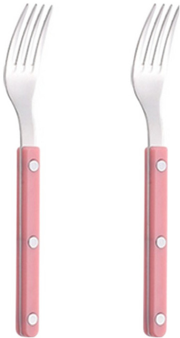 아카시아 아카시아홈 304스텐 다이닝 디저트 커트러리 디저트포크, 핑크, 2개