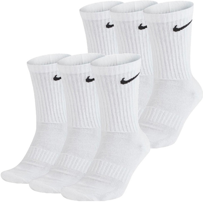나이키 장목 양말 SX7664-100 3p, 화이트, 2개