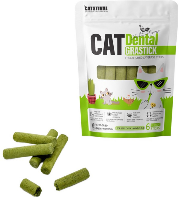 캣스티발 캣그라스 스틱 간식 6p, 1개, 30g, 닭가슴살