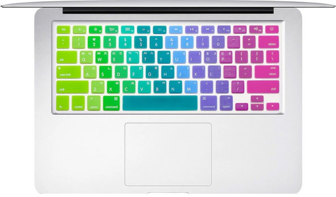 애니클리어 맥북 에어13 M5 키보드 키스킨 A3449, 레인보우 그라데이션, 1개