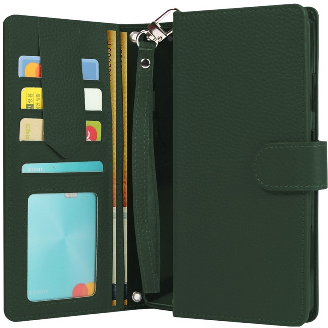 워너프 소가죽 모던 오플 스트랩 다이어리 휴대폰 케이스