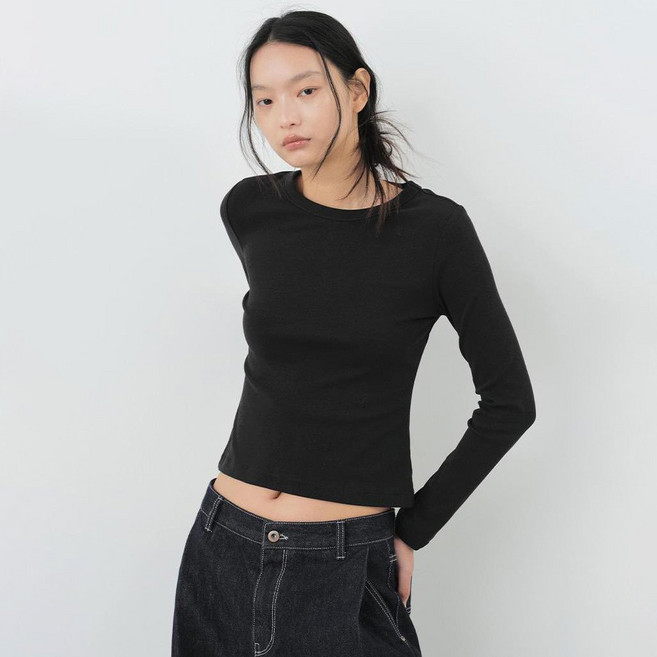 citybreeze 女款棉質圓領修身長袖T恤 CTH3TS
