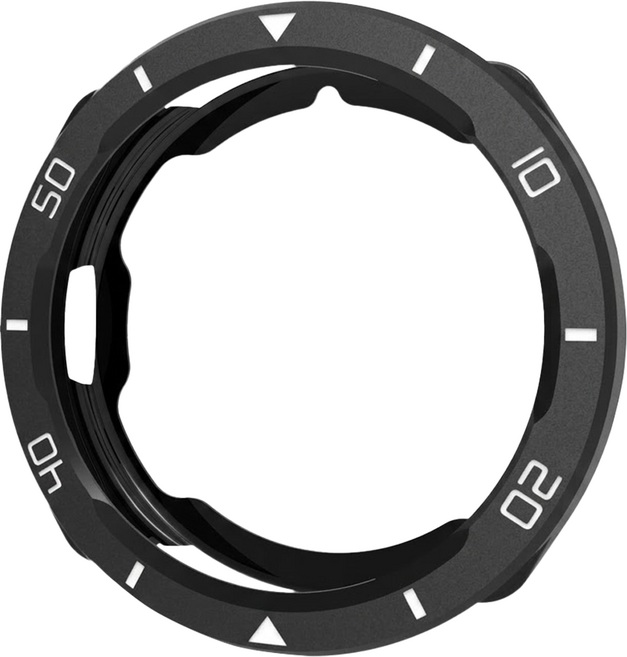 우먼스9999 갤럭시워치 젤리 베젤링 케이스 + 강화유리 세트, 블랙 화이트 인덱스, 1세트